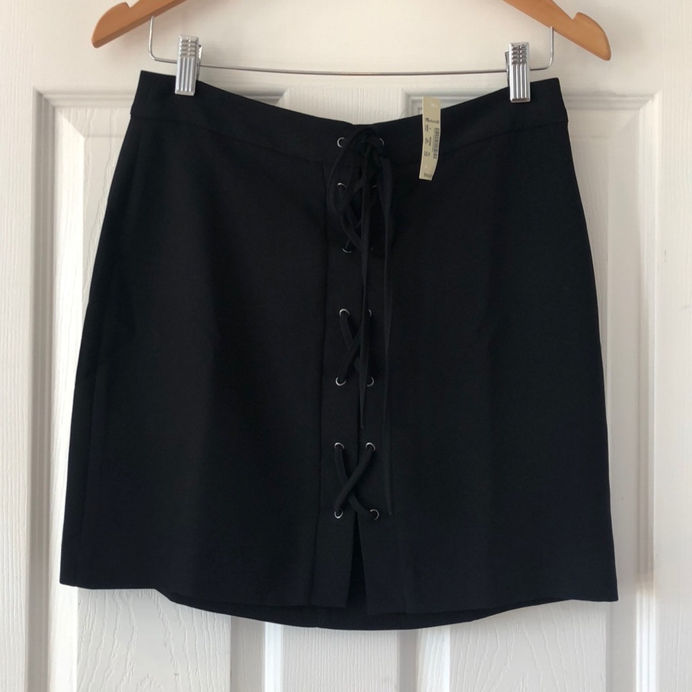 Madewell | NWT Black Lace Up Skirt
